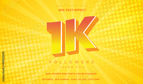 Editable text style 1K number effect.