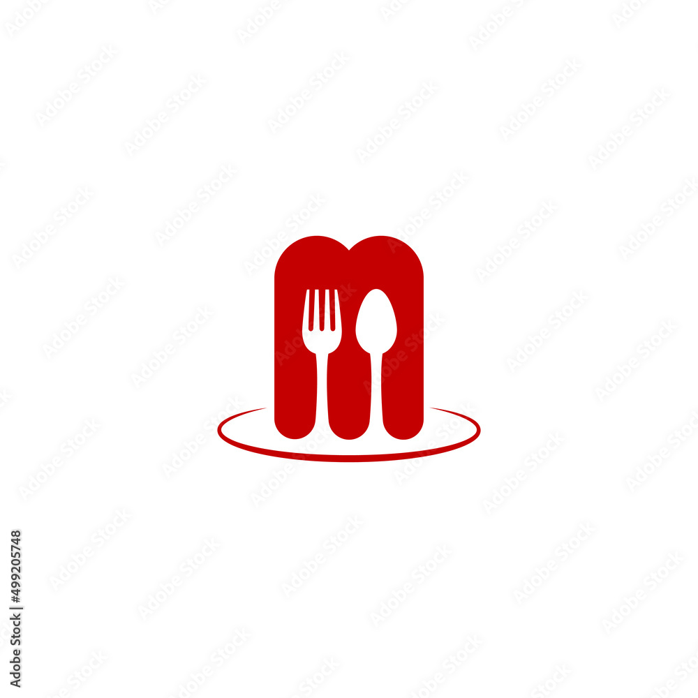 vector illustration of the letter M and spoons, cutlery for restaurant logos, cafes and other places to eat vector illustration of the letter M and spoons, cutlery for restaurant logos, cafes and other places to eat