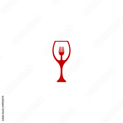 Vector illustration of glasses and cutlery for icons, symbols or logos for restaurants, cafes, bars and other places to eat