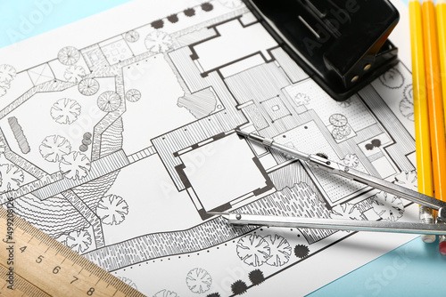 Landscape designer's plan w...