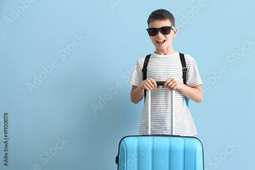 Adorable little boy with su...