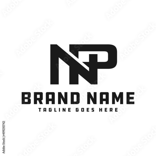 industrial business illustration logo with letter NP