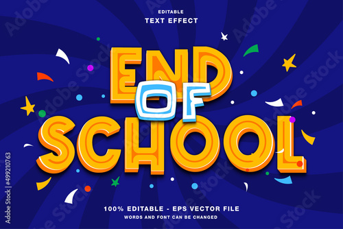 Template of End of School Text Effect