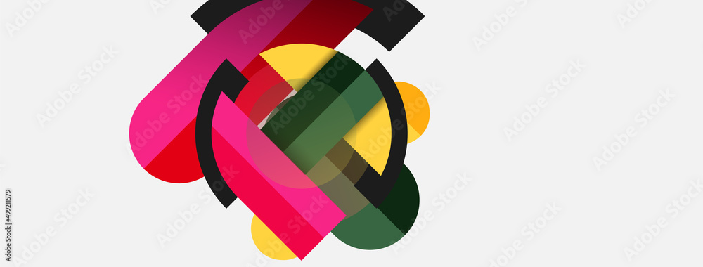 Round geometric shapes lines and circles. Vector template for wallpaper banner background or landing page Round geometric shapes lines and circles. Vector template for wallpaper banner background or landing page