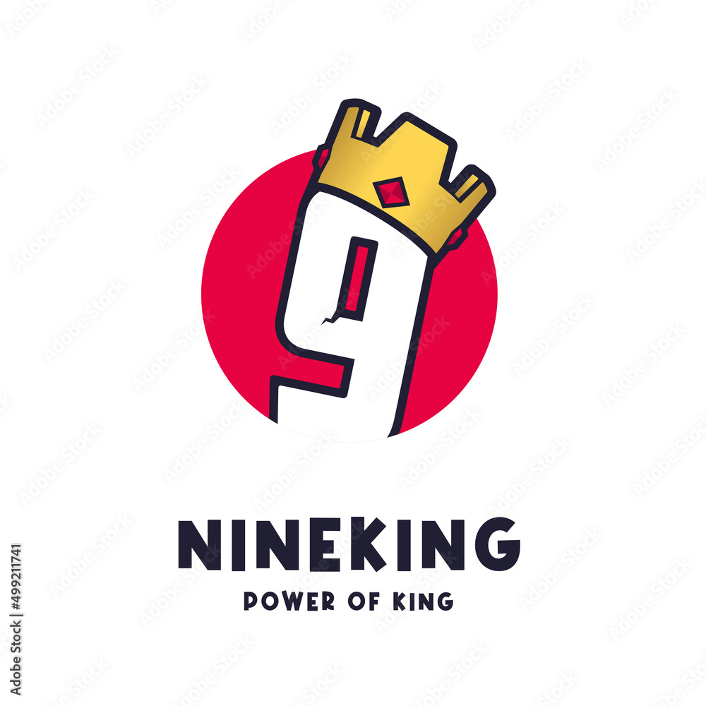 nine kings logo. illustration king vector 