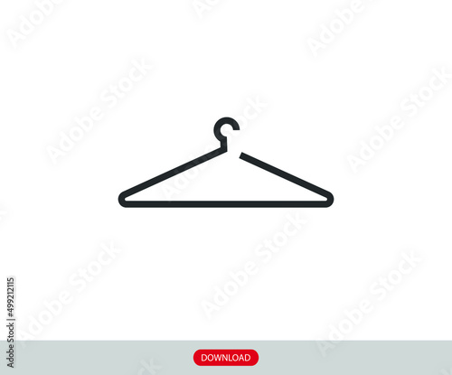 hanger icon line art style isolated on white background. color editable