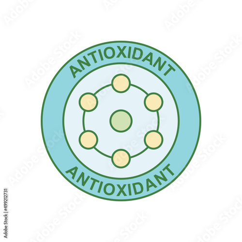 Antioxidant label icon in color icon, isolated on white background 