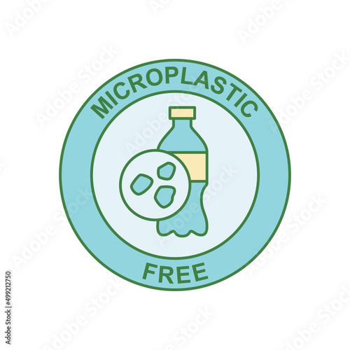 Microplastics free label rounded icon in color icon, isolated on white background 