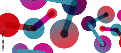 Abstract background. Round dots connected by lines. Trendy techno business template for wallpaper, banner, background or landing