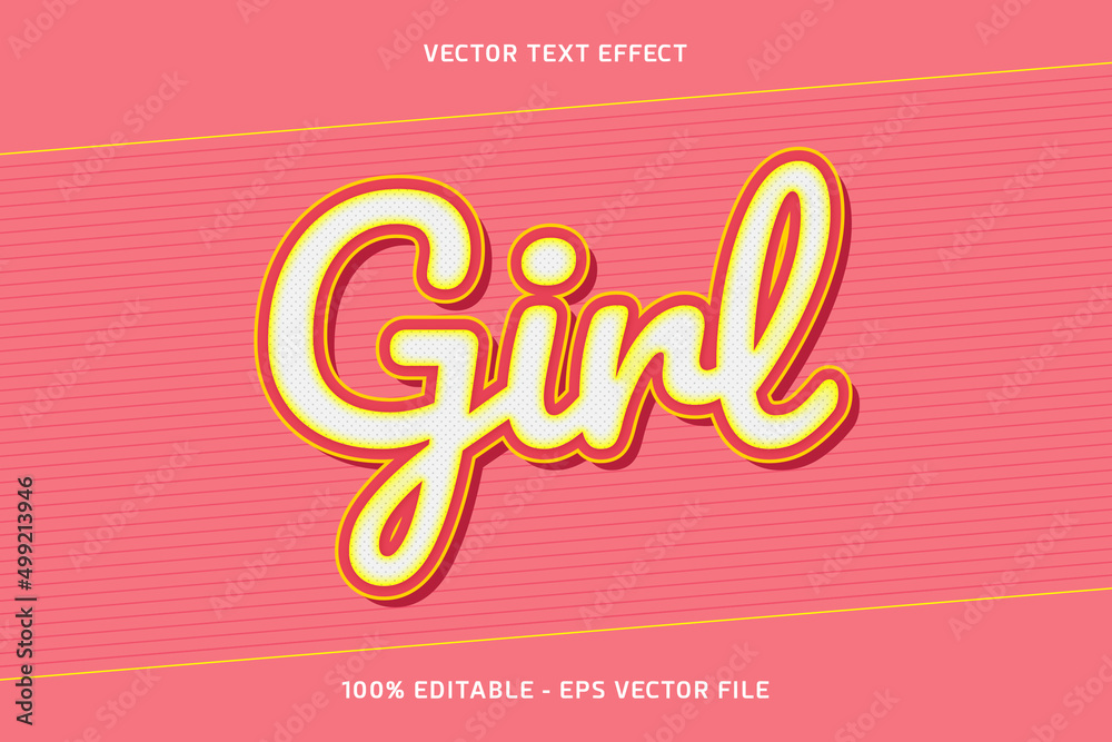 Girl Vector Text Effect