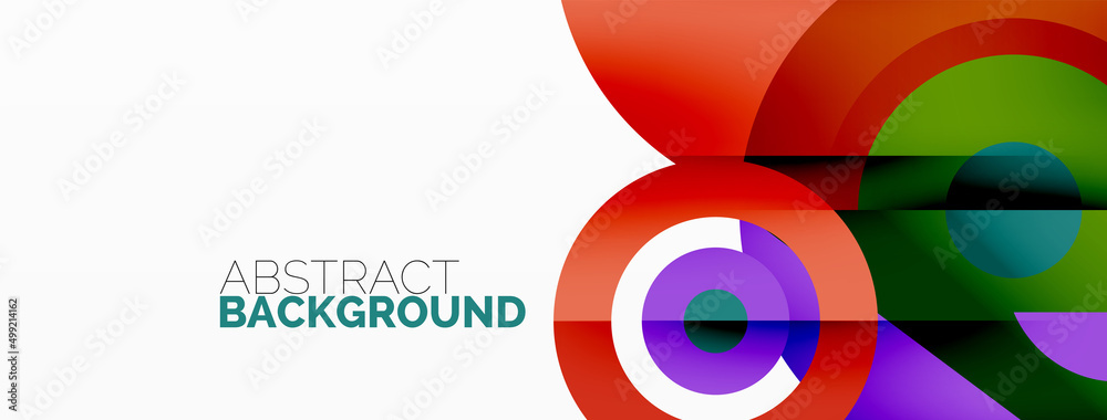 Abstract round shapes background. Minimalist decoration. Geometric background with circles and rings