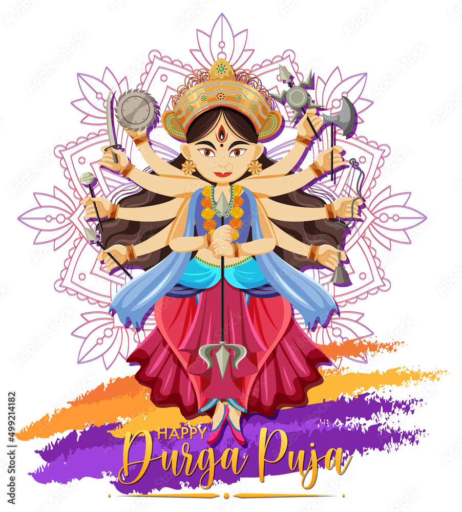 Durga Puja on white background Durga Puja on white background