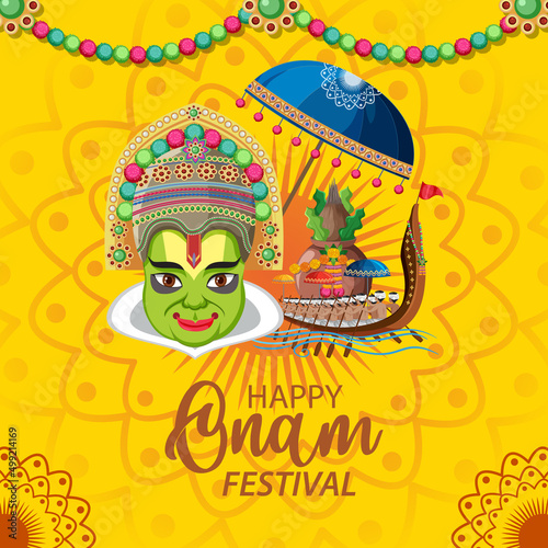 Onam Hindu harvest festival poster © brgfx