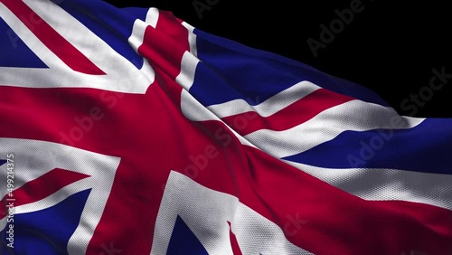 Flag of the United Kingdom with fabric structure; looping
