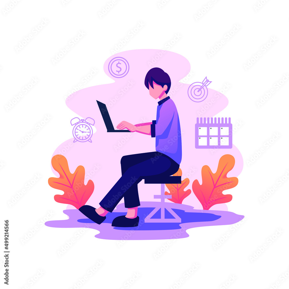 Discipline flat illustration vector design Discipline flat illustration vector design