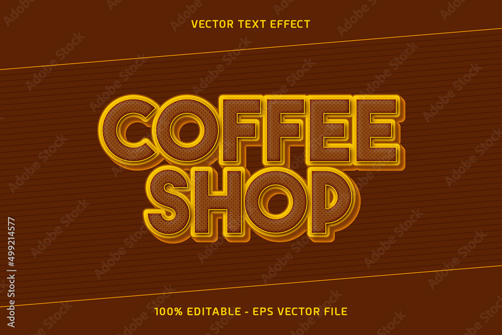 Coffee Shop Vector Text Effect Coffee Shop Vector Text Effect