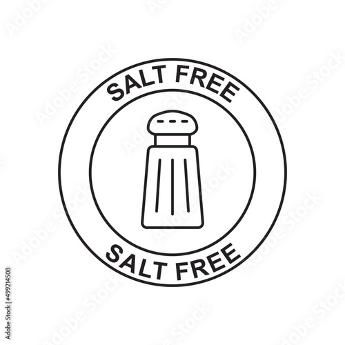Salt free, sodium free label icon in black line style icon, style isolated on white background