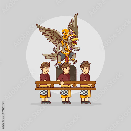 Cute Balinese Ogoh - ogoh parade before nyepi day