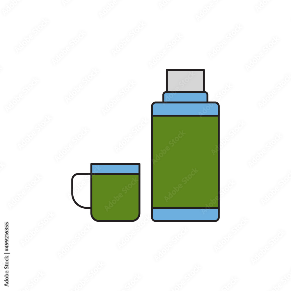 Thermos flask icon in color icon, isolated on white background Thermos flask icon in color icon, isolated on white background