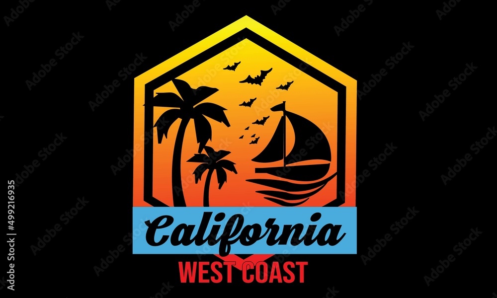 California West Coast T-Shirt Design California West Coast T-Shirt Design