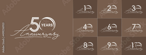 set of anniversary premium collection white color can be use for celebration event