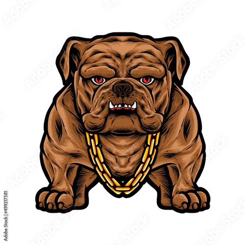 angry bulldog vector logo illustration