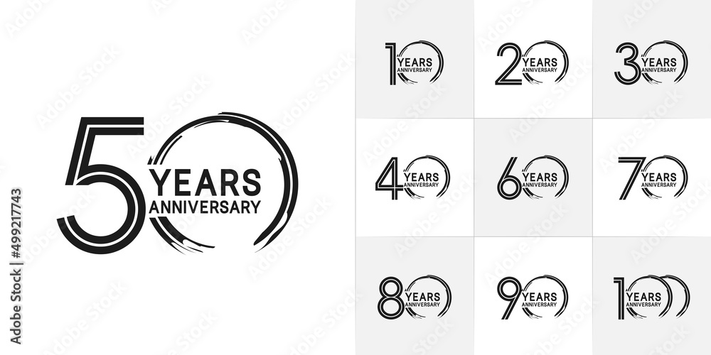 set of anniversary premium collection black color can be use for celebration event