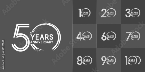 set of anniversary premium collection white color can be use for celebration event