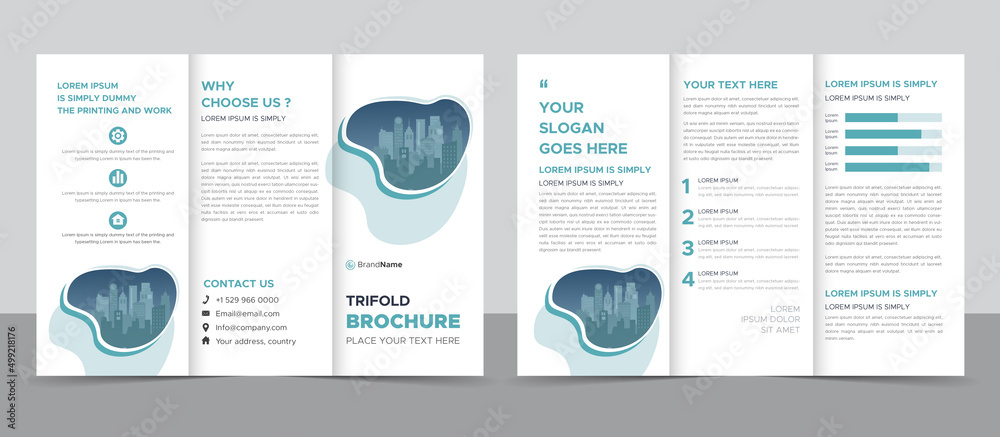 Creative Corporate Modern Business Trifold Brochure Template Design.