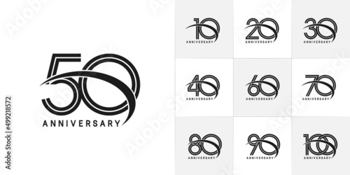 set of anniversary premium collection black color can be use for celebration event