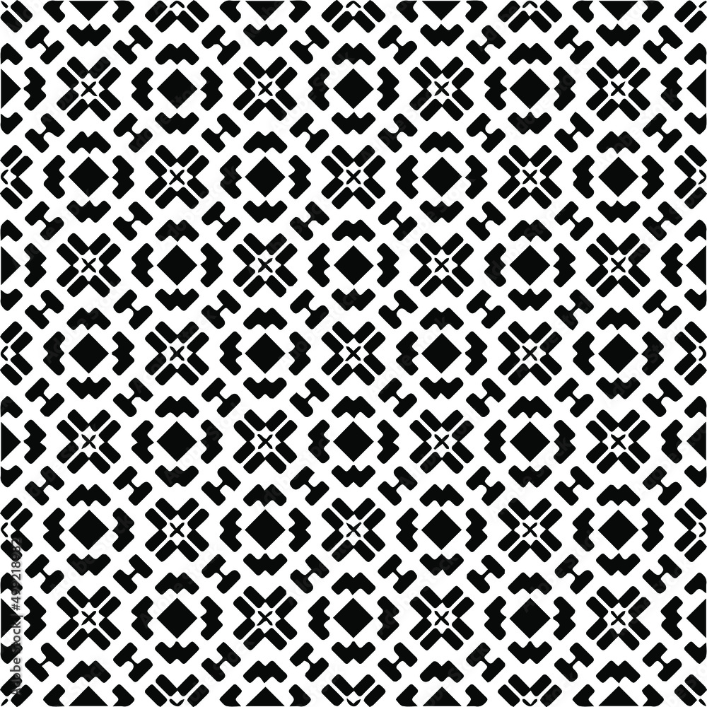 Seamless vector pattern in geometric ornamental style. black and white pattern.Design element for prints, backgrounds, template, web pages and textile pattern. Geometric art.