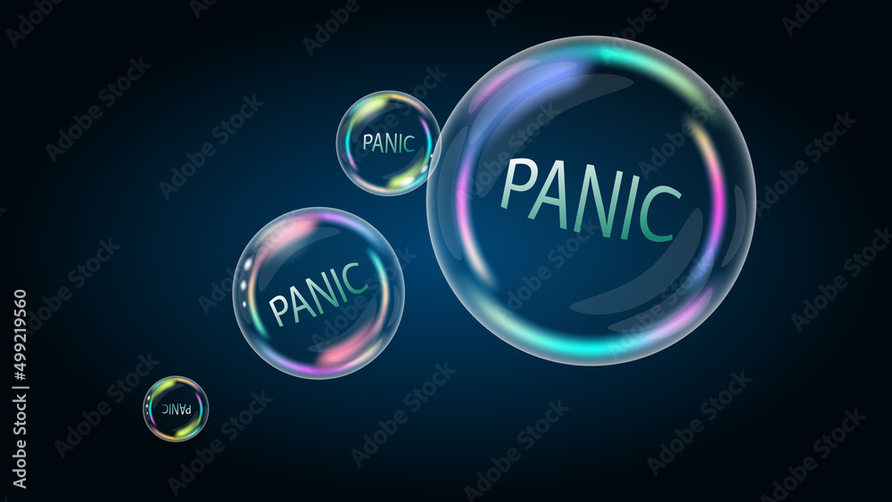 Panic in the soap bubble. The panic is overdone. - obrazy, fototapety, plakaty 