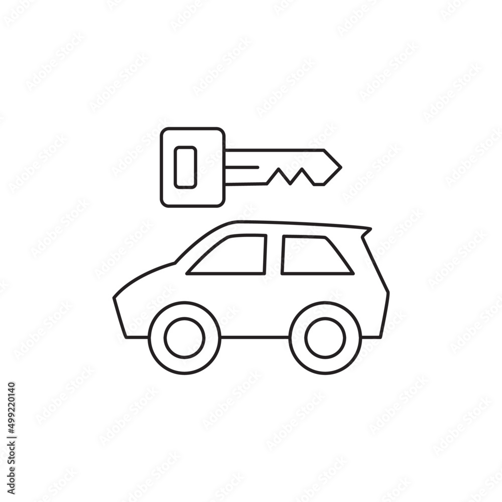 Car rental, rent a car travel icon line style icon, style isolated on white background
