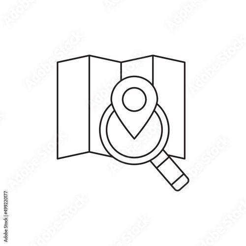 Find location on map icon line style icon, style isolated on white background