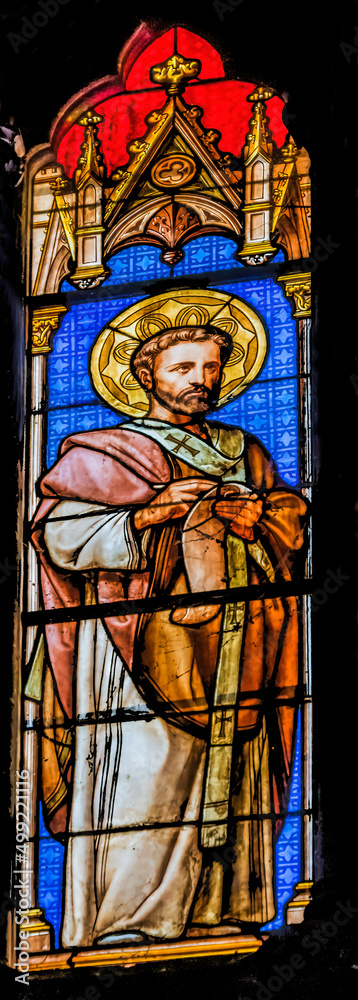 Saint Augustine Stained Glass  Saint Perpetue Church Nimes Gard France