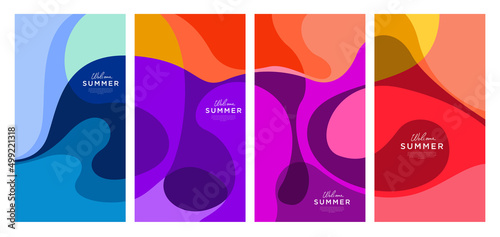 Vector Colorful liquid and fluid background for summer collection