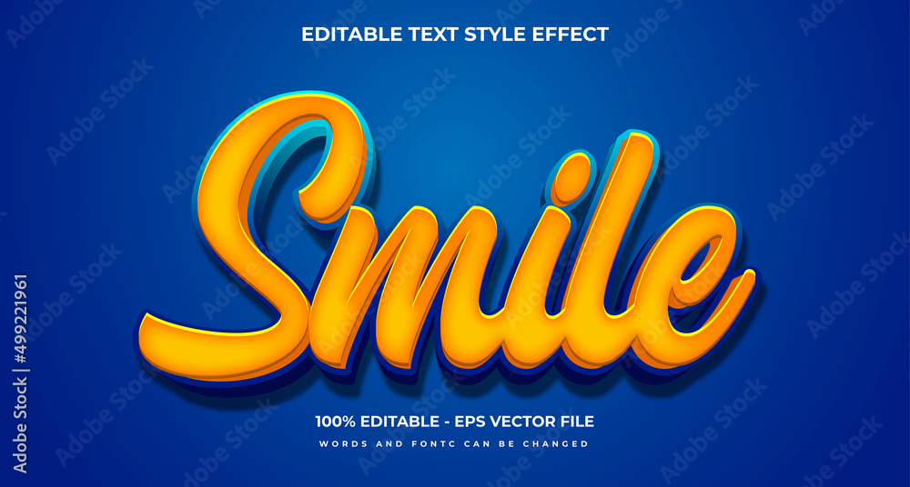 editable 3d smile text effect