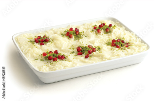 Ramadan dessert called gullac prepared with milk and rice pastry