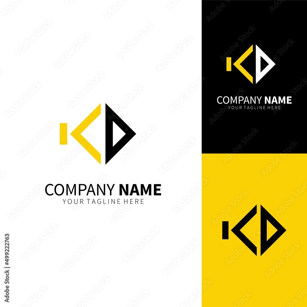 Naklejka premium Letter KD Logo Design Template
