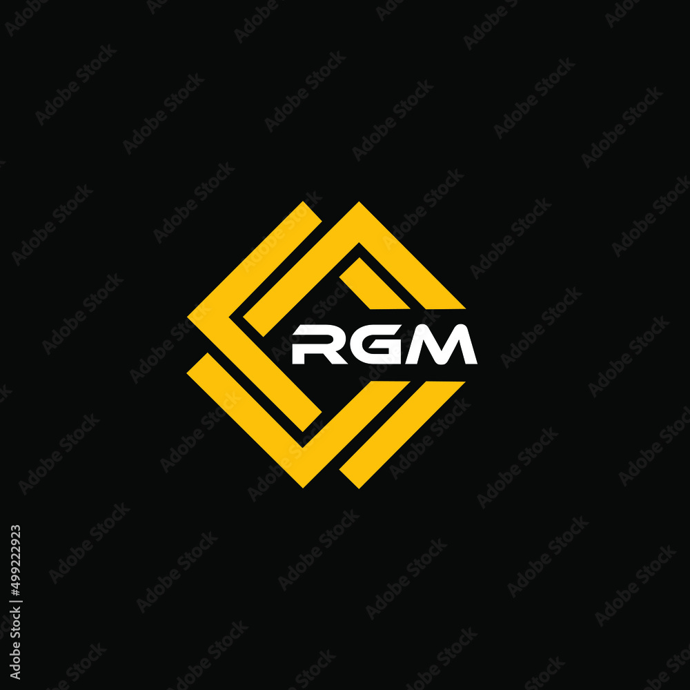 RGM 3 letter design for logo and icon.vector illustration with black ...