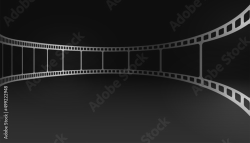 realistic film strip black background