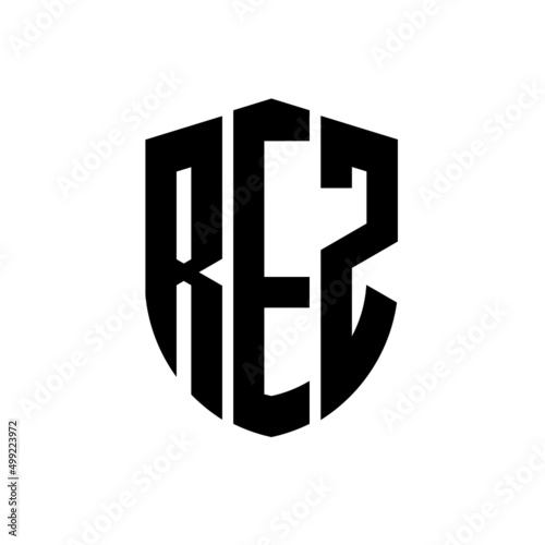 REZ letter logo design. REZ modern letter logo with black background. REZ creative  letter logo. simple and modern letter logo. vector logo modern alphabet font overlap style. Initial letters REZ   photo