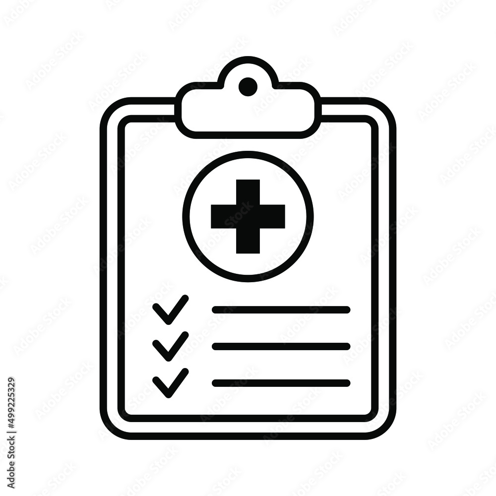 Medical checklist icon, medical report line vector icon. Medical checklist icon, medical report line vector icon.