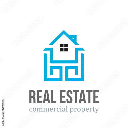 Design a modern real estate letter TH logo