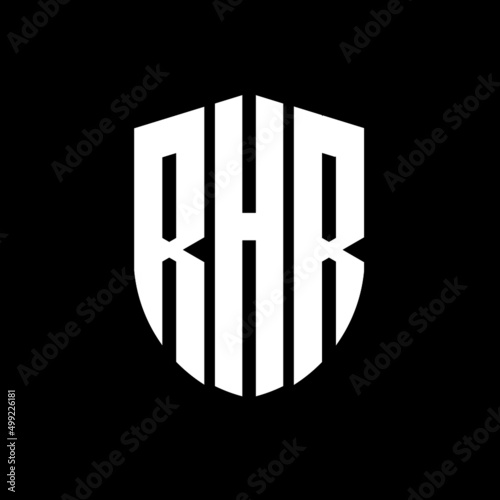 RHR letter logo design. RHR modern letter logo with black background. RHR creative  letter logo. simple and modern letter logo. vector logo modern alphabet font overlap style. Initial letters RHR  photo