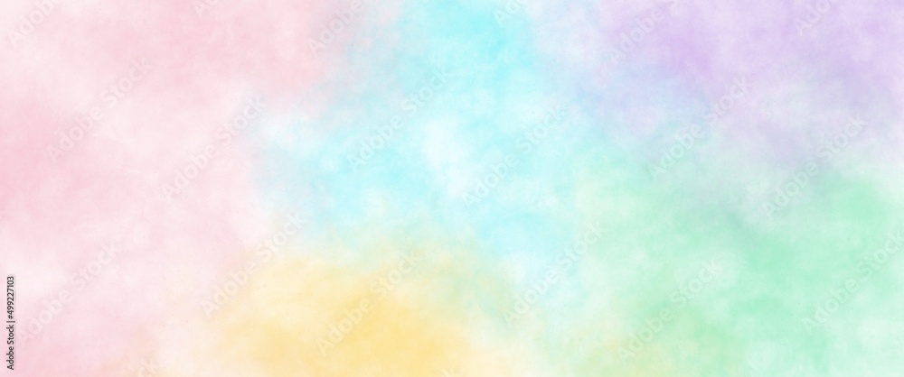 Abstract modern pink yellow blue background. Watercolor background in bright rainbow colors.