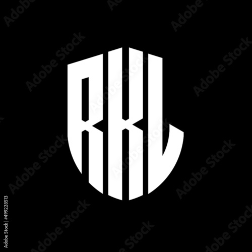 RKL letter logo design. RKL modern letter logo with black background. RKL creative  letter logo. simple and modern letter logo. vector logo modern alphabet font overlap style. Initial letters RKL  photo