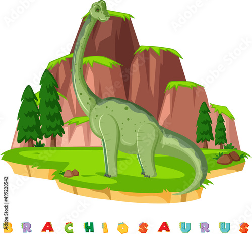 Dinosaur wordcard for brachiosaurus