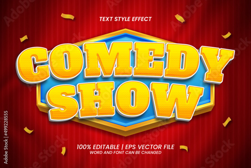 Editable text effect Comedy Show 3D Cartoon style
