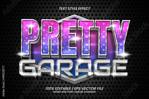 Editable Text Effect Pretty Garage 3D Bold